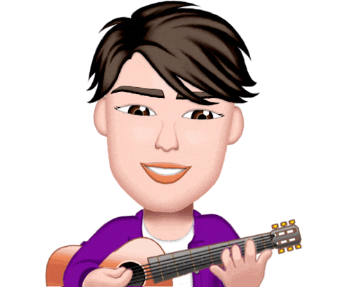 a cartoon drawing of a woman holding a guitar and smiling
