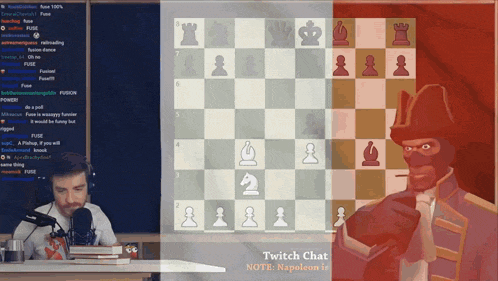 a chess game is being played on a twitch chat