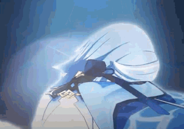 a close up of a person holding a sword in a video game .