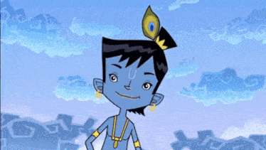 a cartoon drawing of a boy with a peacock on his head
