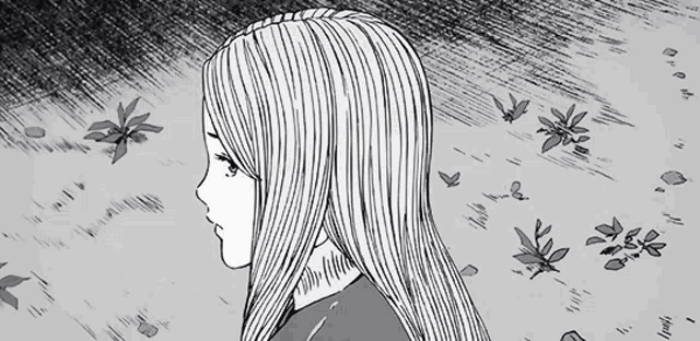 a drawing of a girl with long blonde hair