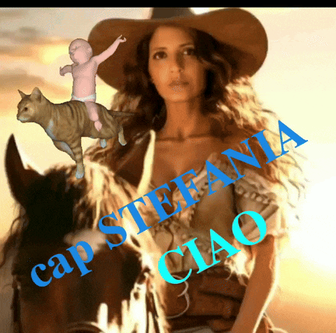a woman riding a horse with the name cap stefania ciao on it