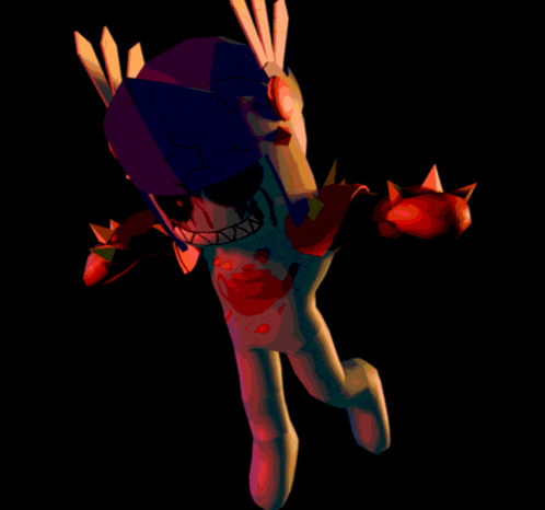 a colorful cartoon character with spikes on his arms and legs