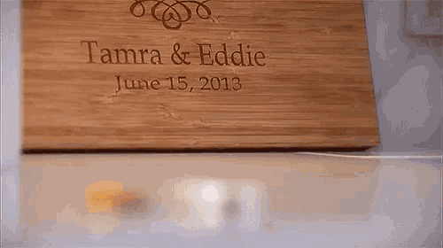 a wooden box that says tamra and eddie june 15 2013
