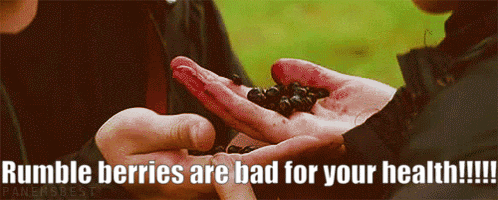a person is holding berries in their hand with the words " rumble berries are bad for your health "