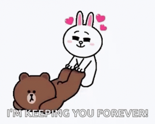 Brown And Cony Im Keeping You Forever GIF - Brown And Cony Im Keeping You Forever Pull GIFs