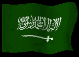 a green and white flag with arabic writing on it is waving in the wind
