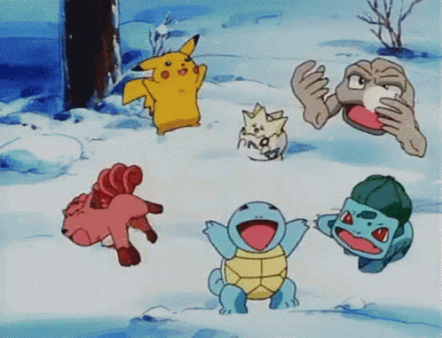 Pokemon Playing GIF - Pokemon Playing Snow GIFs