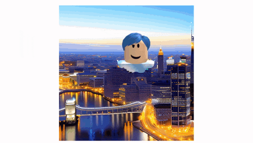 a picture of a city with a person in the foreground