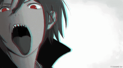 a black and white drawing of a boy with his mouth open