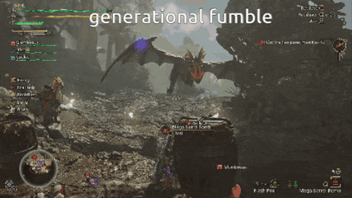 a screenshot of a video game with the words " generational fumble " on the bottom