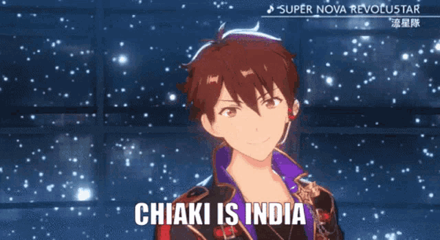 chiaki is india is written on a cartoon character