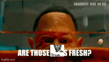 a picture of a man with the words are those true fresh