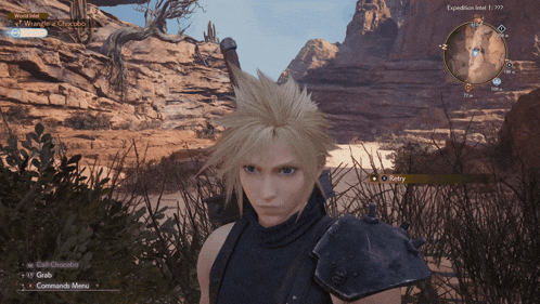 a screenshot of a video game shows cloud strife
