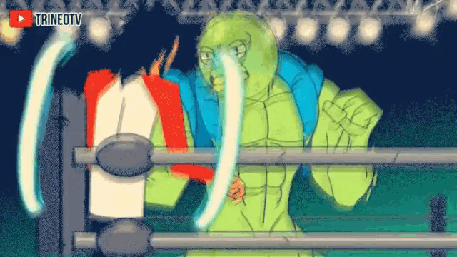 a cartoon of a turtle in a boxing ring with a youtube logo
