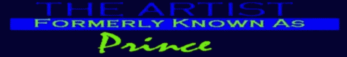 the artist formerly known as prince is displayed on a black background