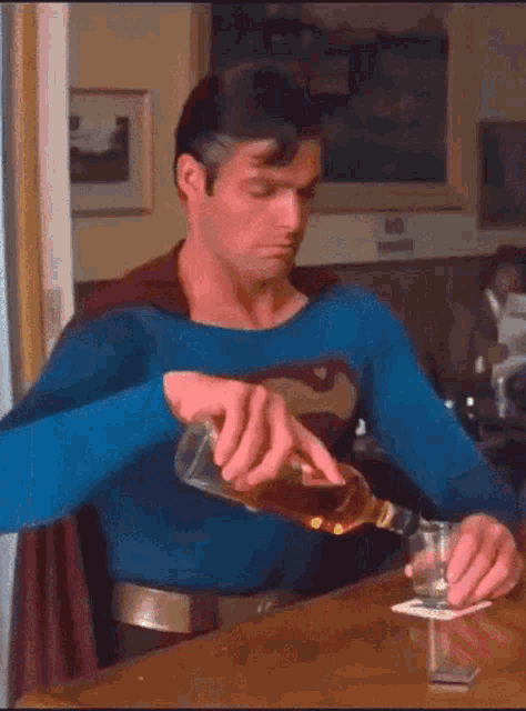 Superman Drinking GIF - Superman Drinking Christopher Reeve GIFs