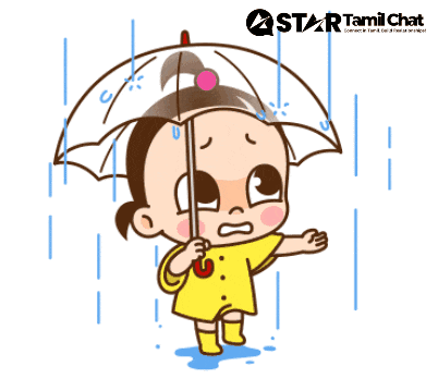 a little girl holding an umbrella in the rain