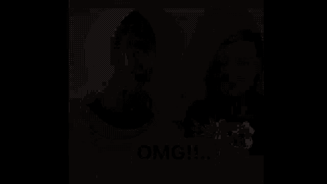 two women are standing next to each other and one of them is saying omg .