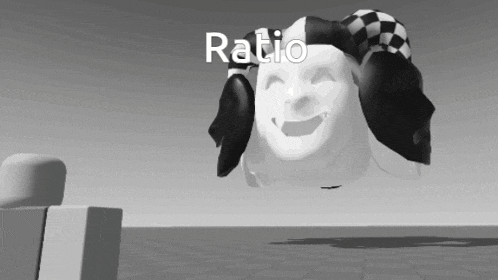 a cartoon character with the word ratio on the top