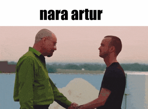 two men shaking hands with nara artur written on the bottom