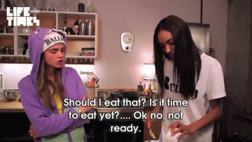 Is It Time To Eat Yet?... GIF - Jourdan Dunn Cara Delevingne Life Times GIFs