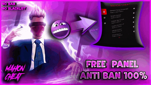 a man in a suit and tie is holding a purple arrow pointing to a screen that says mahon cheat
