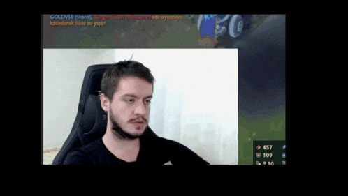 a man with a beard is sitting in a chair on a video game screen