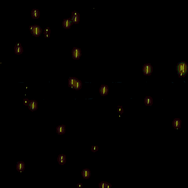 a black background with a row of yellow lines on it