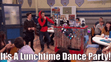 Lab Rats Lunchtime Dance Party GIF - Lab Rats Lunchtime Dance Party Adam Davenport GIFs