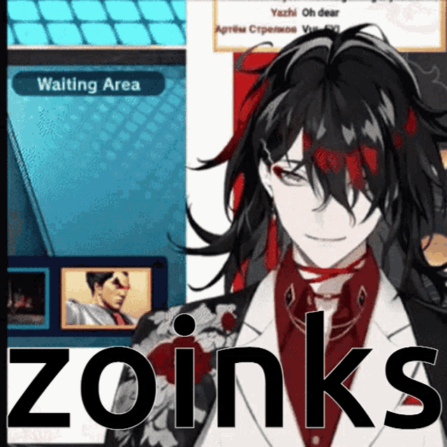 a picture of a man with the words zoinks written on it
