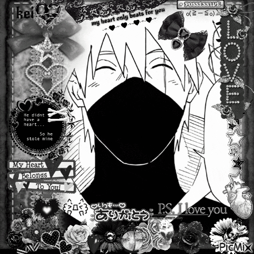 a black and white drawing of a person with the words " my heart only beats for you " on it
