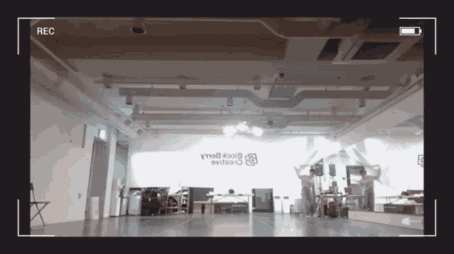 a recording of a dance studio with the word rec on it