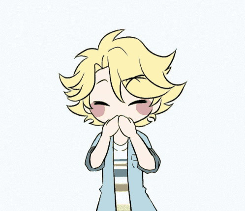 a drawing of a boy with a purple eye and hearts around him