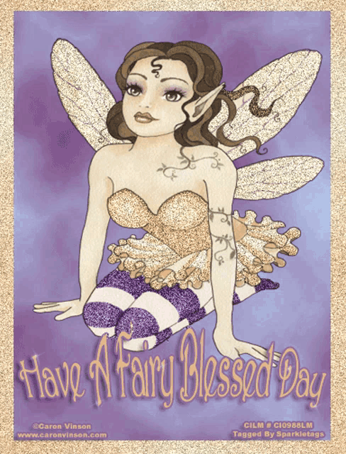 a picture of a fairy with the words " have a fairy blessed day "