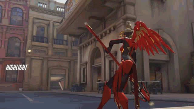 a woman in a red outfit is holding a shock scooter
