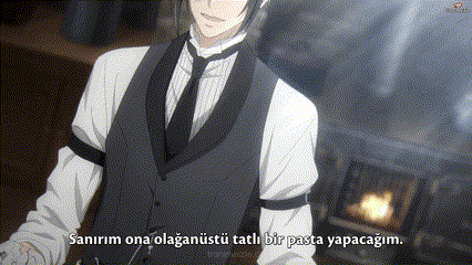 a man in a suit and tie says " sanirim ona olaganustu tatli bir pasta yapacagim " in a foreign language