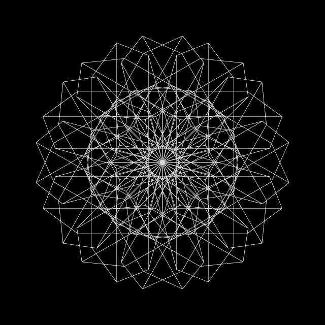 a black background with a white circular pattern
