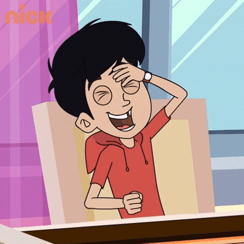 a cartoon of a boy with a nick logo on the bottom