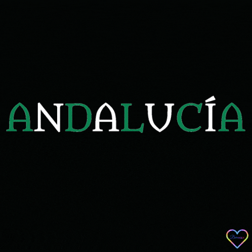 a black background with andalucia jaen in green and blue