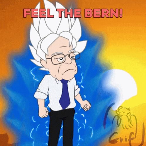 Feel The Bern Bernie GIF - Feel The Bern Bernie Super Saiyan Bern GIFs