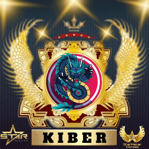 a badge with a dragon and the name kiber