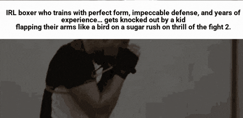 a boxer who trains with perfect form and impeccable defense and years of experience gets knocked out by a kid