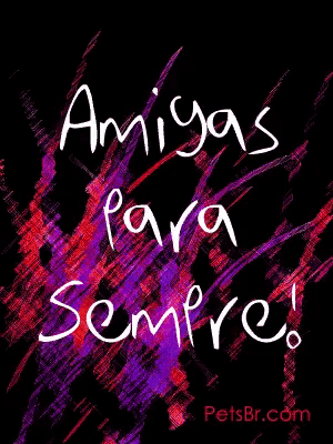 a purple and black background with the words amigas para sempre