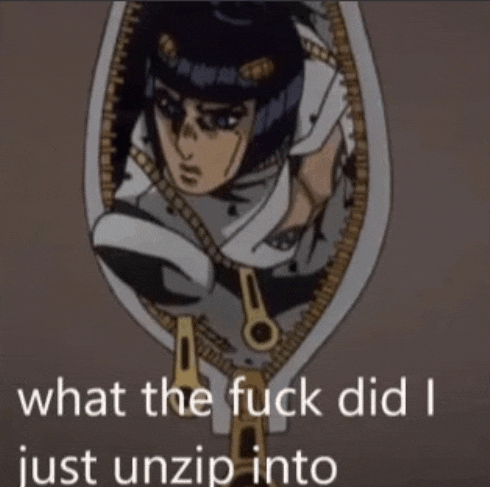 a picture of a cartoon character with the words what the fuck did i just unzip into .