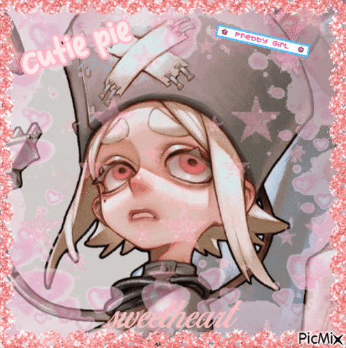 a drawing of a girl with the words cutie pie sweetheart on it