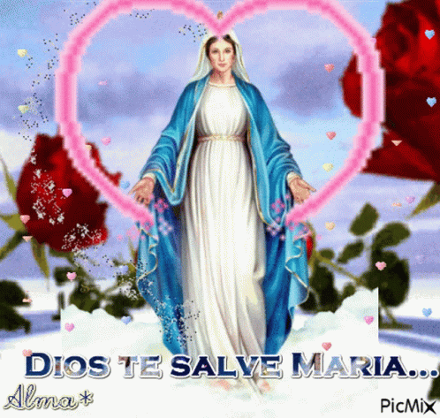 Dios Te Salve Maria Heart GIF - Dios Te Salve Maria Heart Roses GIFs
