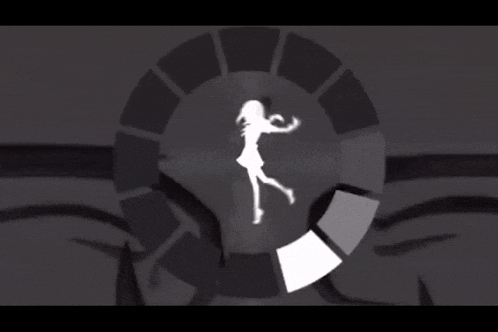 a silhouette of a woman is dancing in a circle