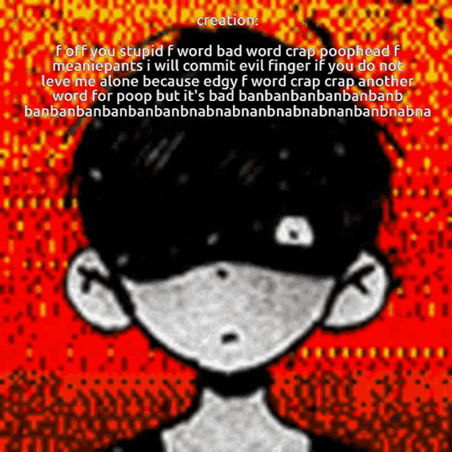 a black and white drawing of a person with a caption that says " creation "