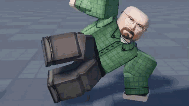 a man with a beard and glasses is laying on his back on a tiled floor .